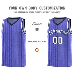 Munsell Blue Gray Pinstripe Retro Uniform Basketball Jersey 3