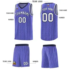 Munsell Blue Gray Pinstripe Retro Uniform Basketball Jersey 5