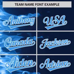 Navy 3D Flame Authentic Baseball Jersey 4