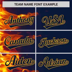 Navy 3D Flame Authentic Baseball Jersey 3