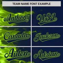 Navy 3D Flame Authentic Baseball Jersey 3