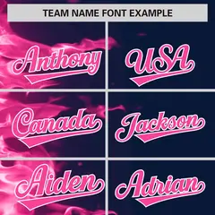 Navy 3D Flame Authentic Baseball Jersey 3