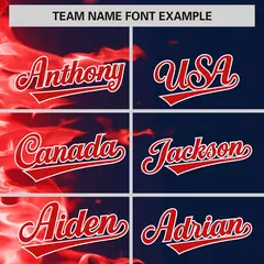 Navy 3D Flame Authentic Baseball Jersey 3