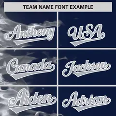 Navy 3D Flame Authentic Baseball Jersey 3