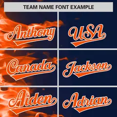 Navy 3D Flame Authentic Baseball Jersey 3
