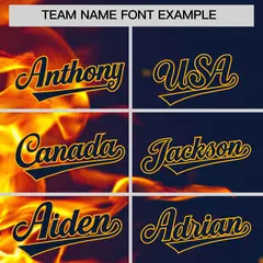 Navy 3D Flame Full-Zip Varsity Letterman Bomber Jacket 3