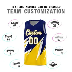 Navy Abstract Mountain Pattern Basketball Jersey 3