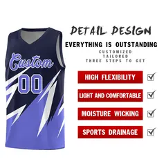 Navy Abstract Mountain Pattern Basketball Jersey 2