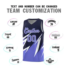 Navy Abstract Mountain Pattern Basketball Jersey 3
