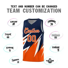 Navy Abstract Mountain Pattern Basketball Jersey 3