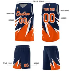 Navy Abstract Mountain Pattern Basketball Jersey 4