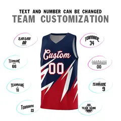 Navy Abstract Mountain Pattern Basketball Jersey 3