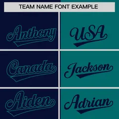 Navy Aqua Coconut Tree Split Baseball Jersey 3