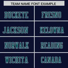 Navy Aqua Color Block Authentic Football Jersey 3