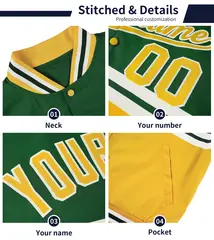 Navy Aqua Color Block Varsity Full-Snap Letterman Jacket 5