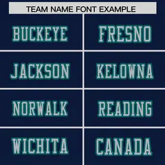 Navy Aqua Gradient Side Pattern Authentic Football Jersey 3