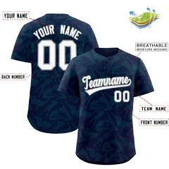 Navy Aqua Graffiti Pattern Authentic Baseball Jersey 2