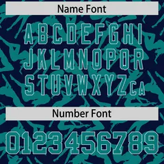 Navy Aqua Graffiti Pattern Authentic Baseball Jersey 4