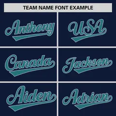 Navy Aqua-Gray Stripe Raglan Sleeves Two-Button Softball Jersey 3