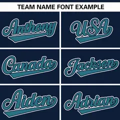 Navy Aqua Raglan Gradient Thick Stripe Baseball Jersey 3