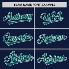 Navy Aqua Raglan Sleeves Authentic Baseball Jersey 3