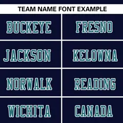 Navy-Aqua Raglan Sleeves Authentic Fashion Football Jersey 3