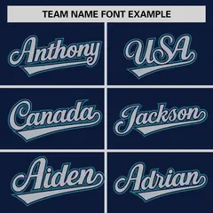 Navy Aqua Raglan Sleeves Round-Neck Hockey Jersey 3