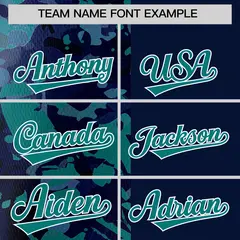Navy Aqua Split Graffiti Raglan Sleeve Baseball Jersey 3