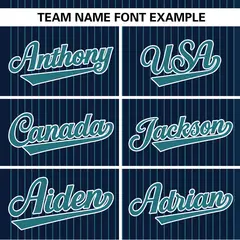 Navy Aqua Stripe Two-Button Softball Jersey 4