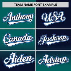 Navy Aqua Symmetrical Gradient Authentic Baseball Jersey 3