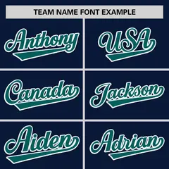 Navy Aqua-White Stripe Raglan Authentic Baseball Jersey 3