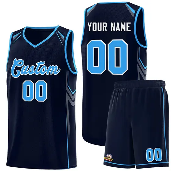 Navy Arrow Graffiti Pattern Basketball Jersey