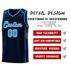 Navy Arrow Graffiti Pattern Basketball Jersey 2