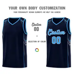 Navy Arrow Graffiti Pattern Basketball Jersey 3