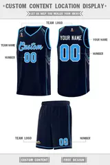 Navy Arrow Graffiti Pattern Basketball Jersey 5
