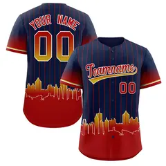 Navy Atlanta City Silhouette Baseball Jersey 1
