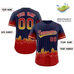 Navy Atlanta City Silhouette Baseball Jersey 2