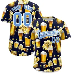 Navy Beer Day Parties Baseball Jersey 1