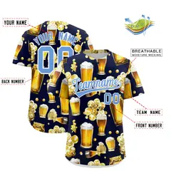 Navy Beer Day Parties Baseball Jersey 2