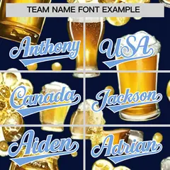 Navy Beer Day Parties Baseball Jersey 3