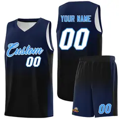 Navy Black Gradient Basketball Jersey Sports Uniform 1