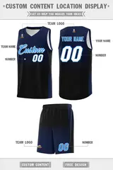 Navy Black Gradient Basketball Jersey Sports Uniform 5