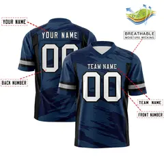 Navy Black Scratch Pattern Authentic Football Jersey 2