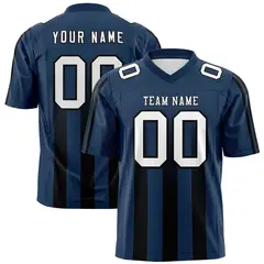 Navy Black Vertical Fine Stripe Gradient Football Jersey 1