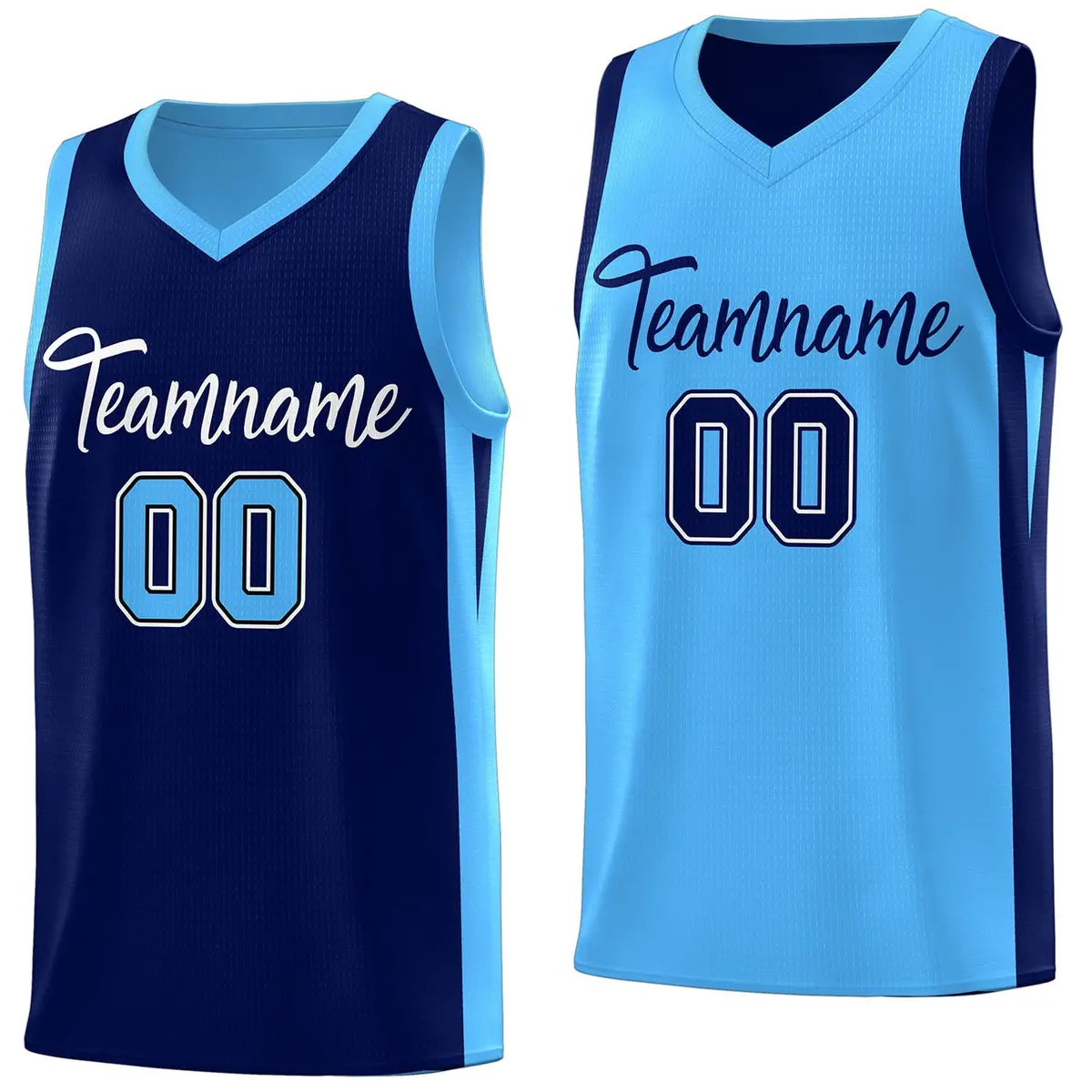 Navy Blue Double Side Tops Basketball Jersey
