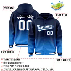 Navy Blue Gradient Letterman Varsity Jacket Hoodie 4