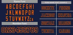 Navy Blue Navy-Orange Classic Mesh Football Jersey 3