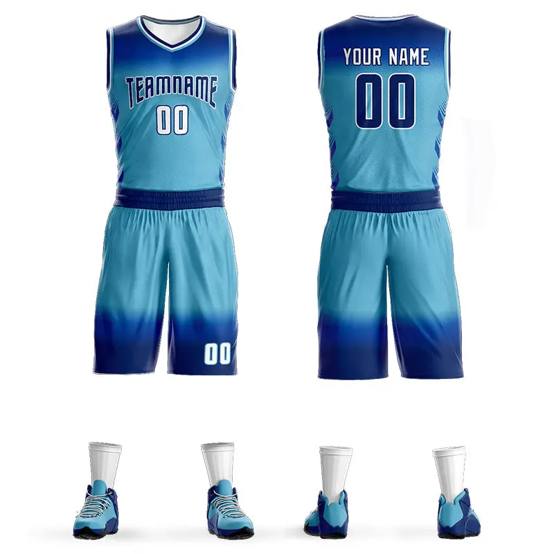 Navy Blue Navy-White Gradient Fashion Basketball Jersey