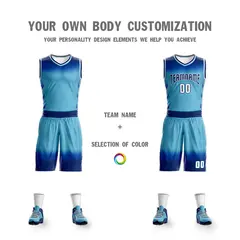 Navy Blue Navy-White Gradient Fashion Basketball Jersey 3