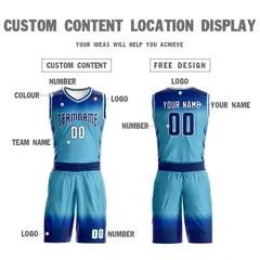 Navy Blue Navy-White Gradient Fashion Basketball Jersey 4